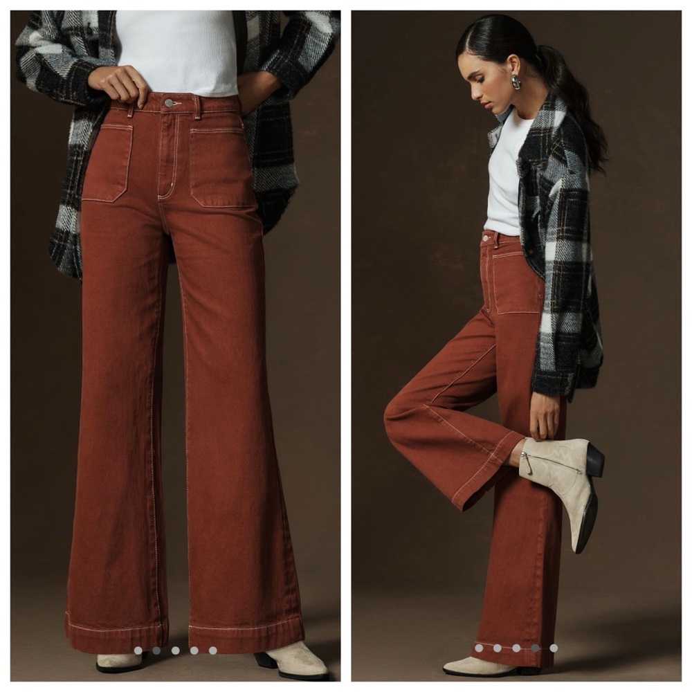 ROLLA'S Sailor High-Rise Wide-Leg Jean in Brick